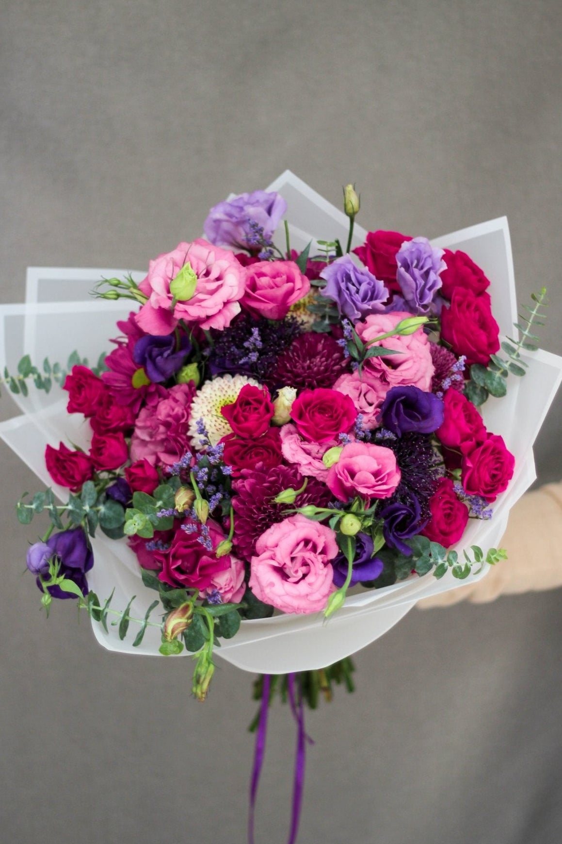 RAMO MIXTO FUCSIA MORADO - JAZMÍN Y BERGAMOTA